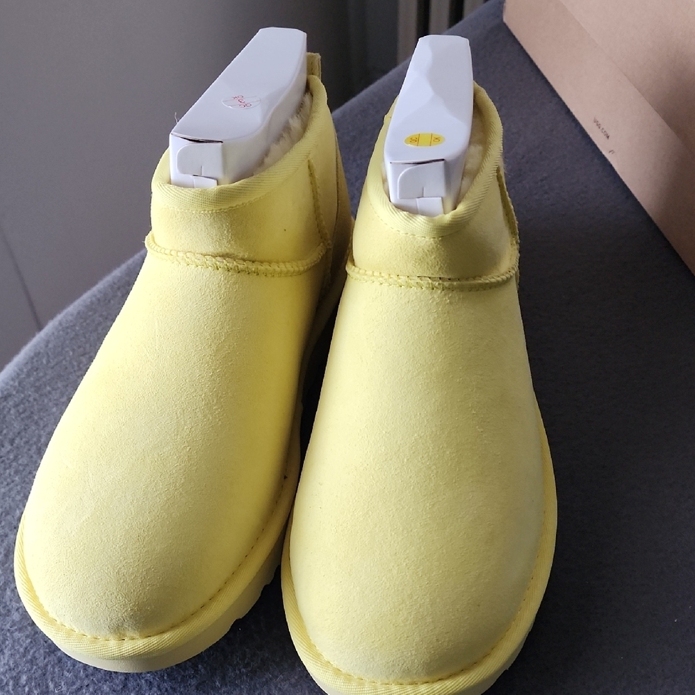 Bright Yellow Ankle Boots